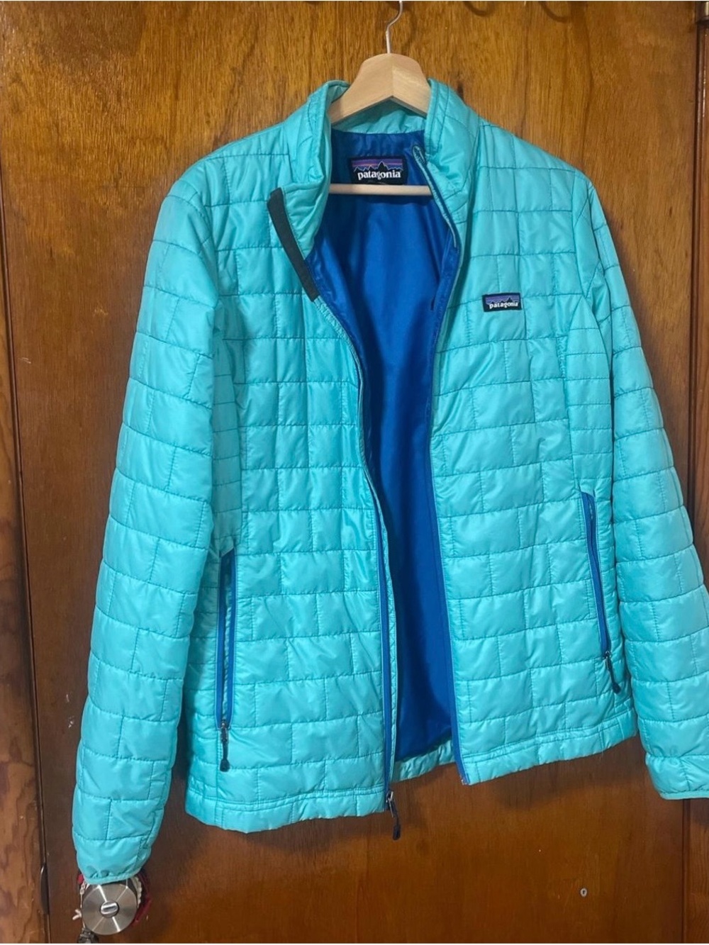 Patagonia Lightweight Jacket in Aqua and Royal Blue